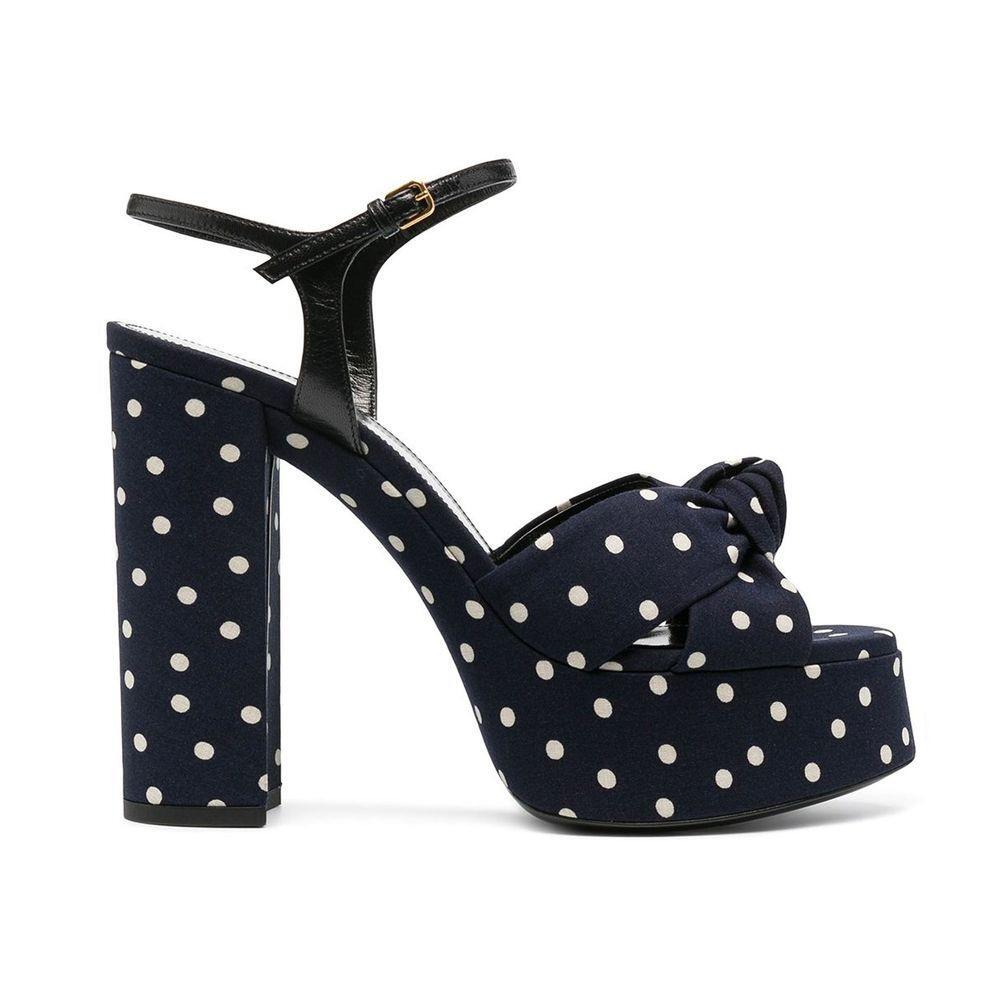 Saint Laurent Bianca Polka-Dot Sandals SA-8736558219476-EU39/US9