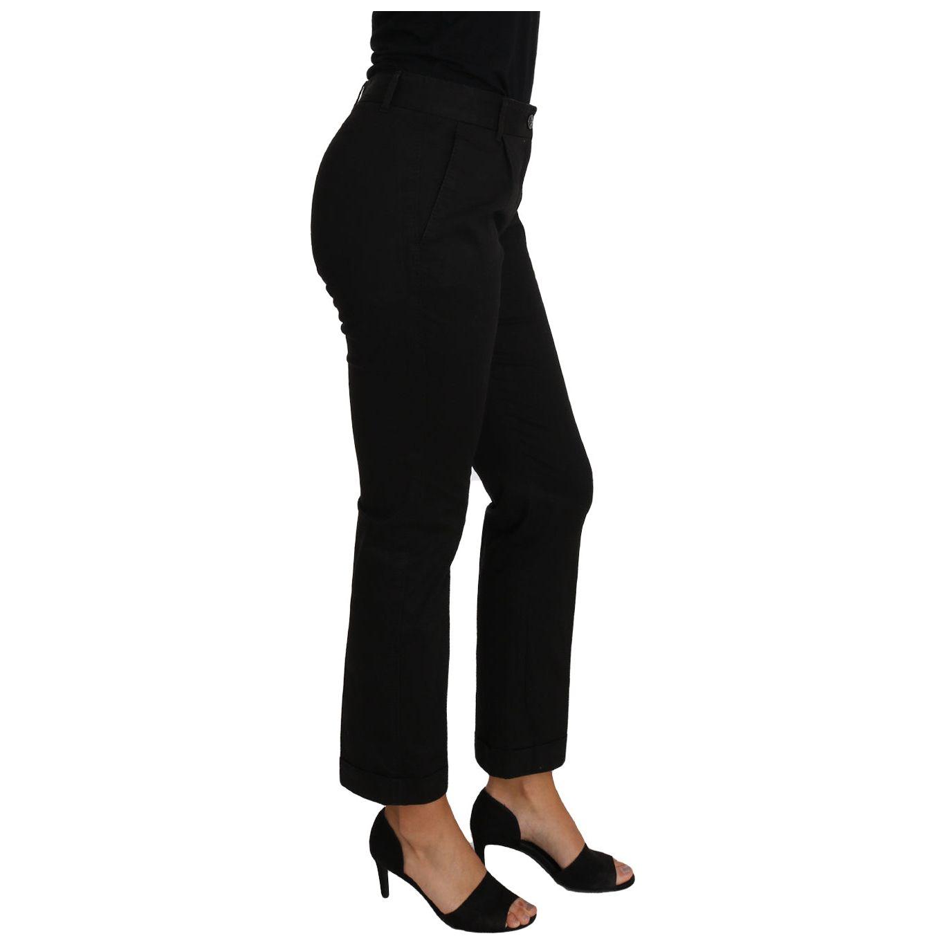 Dolce & Gabbana Black Dress Cropped Straight Straight Pants PAN61088-40
