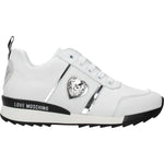 Love Moschino White Leather Low Tops