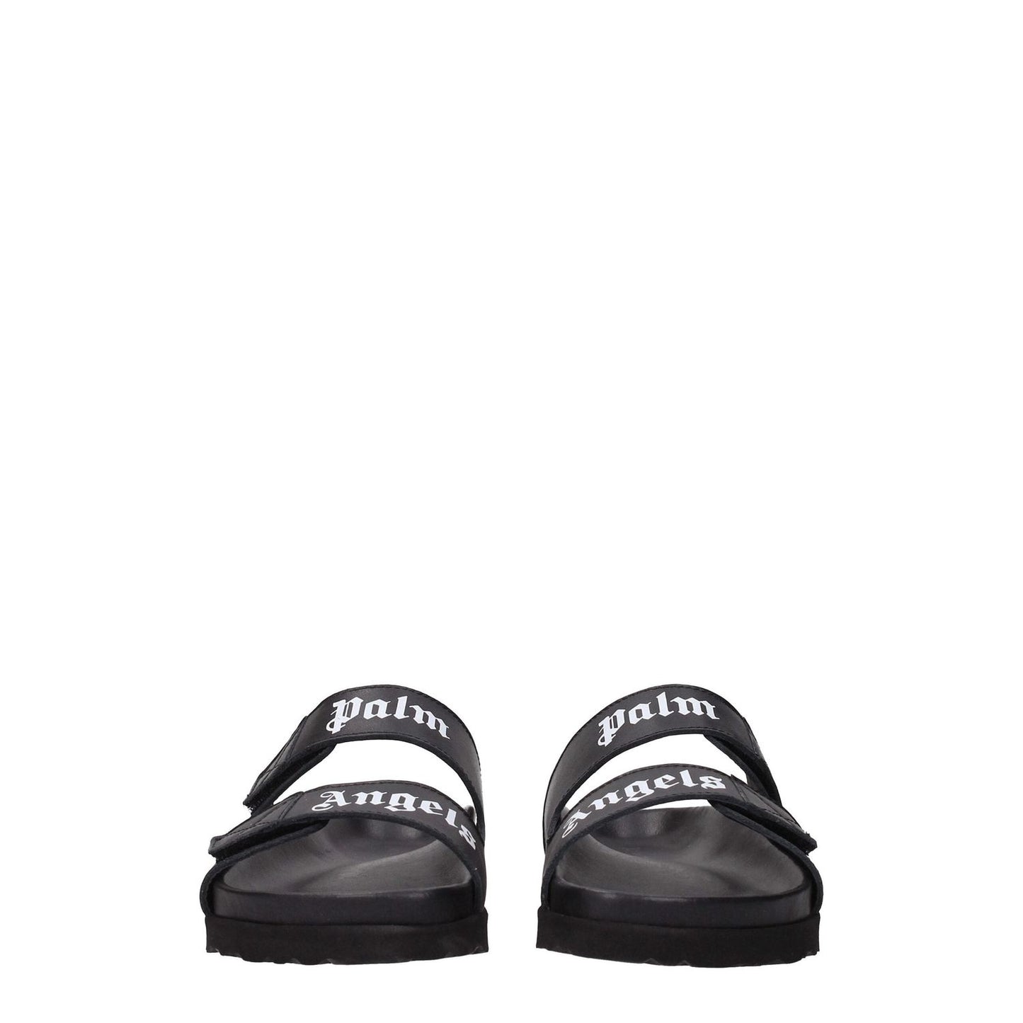 Palm Angels Black Leather Slippers Sandals PA-8547196993801-EU37/US7