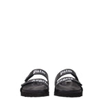 Palm Angels Black Leather Slippers Sandals PA-8547196993801-EU37/US7