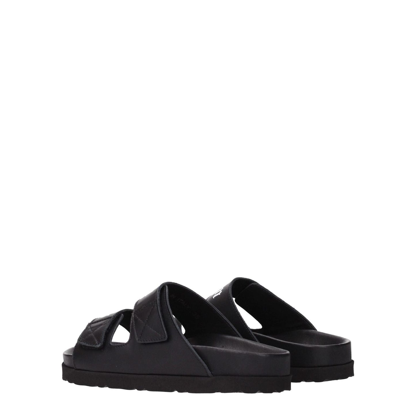 Palm Angels Black Leather Slippers Sandals PA-8547196993801-EU37/US7