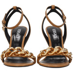 Versace Brown Leather Stiletto Heels Sandals VE-8547283829001-EU39/US9