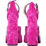 Versace Pink Velvet Platforms VE-8547291267337-EU36/US6