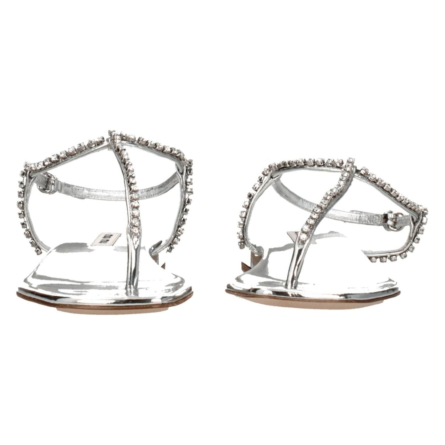 Miu Miu Gray Leather Flip-Flop Sandals MI-8547312730377-EU36/US6