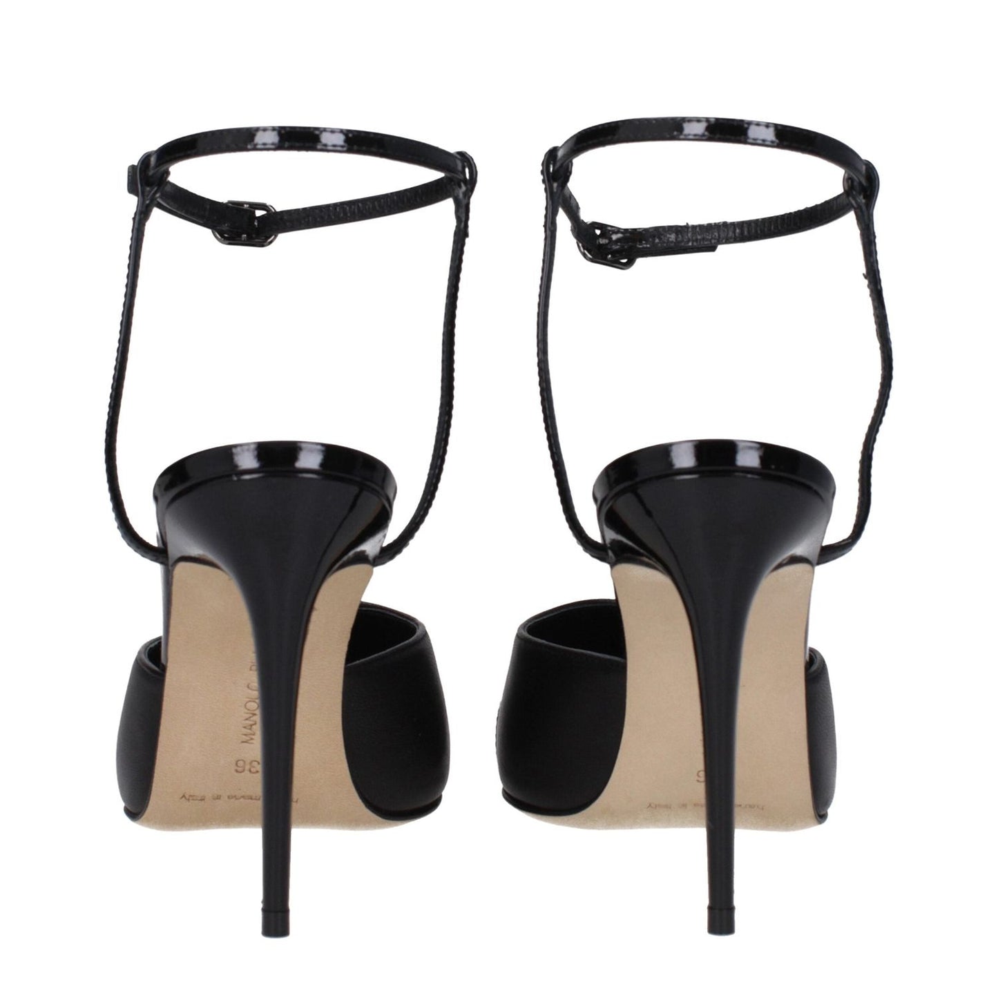 Manolo Blahnik Black Leather High Heel Pumps MA-8680111374601-EU36/US6