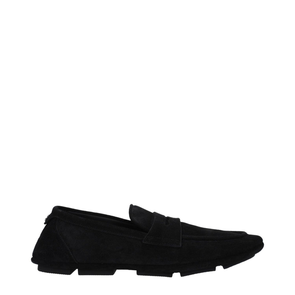Dolce & Gabbana Black Leather Slip-On Loafers DO-9365491515657-EU43/US10