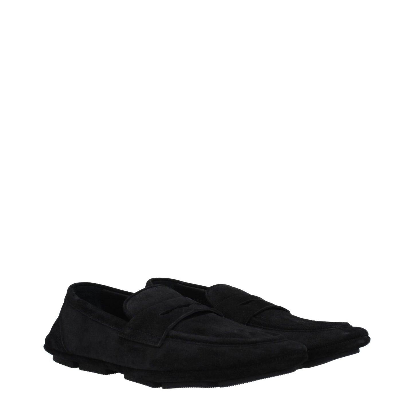 Dolce & Gabbana Black Leather Slip-On Loafers DO-9365491515657-EU43/US10