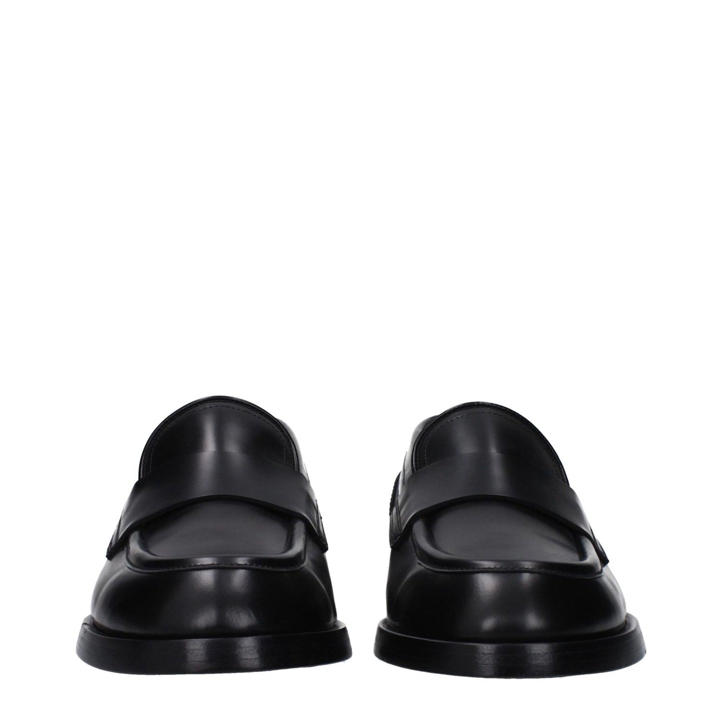 Dolce & Gabbana Black Leather Slip-On Loafers DO-9489299931401-EU40/US7