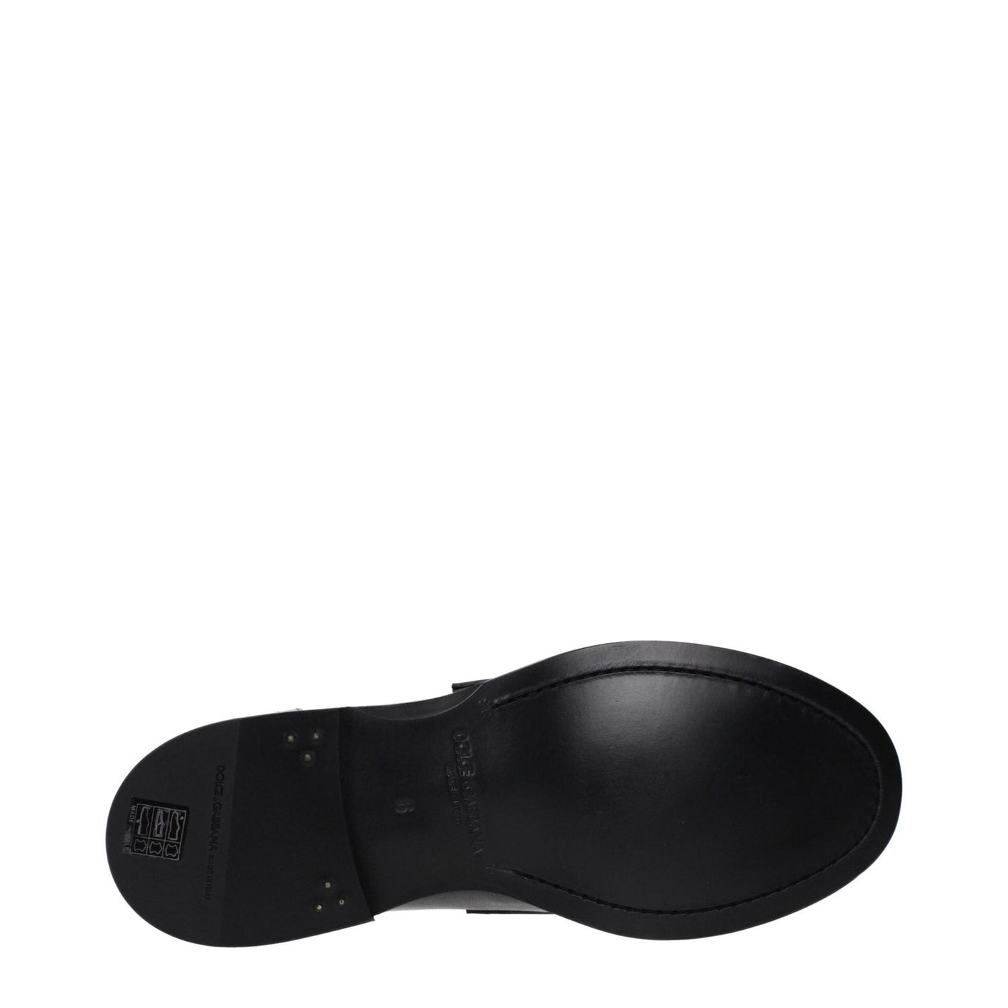 Dolce & Gabbana Black Leather Slip-On Loafers DO-9489299931401-EU40/US7