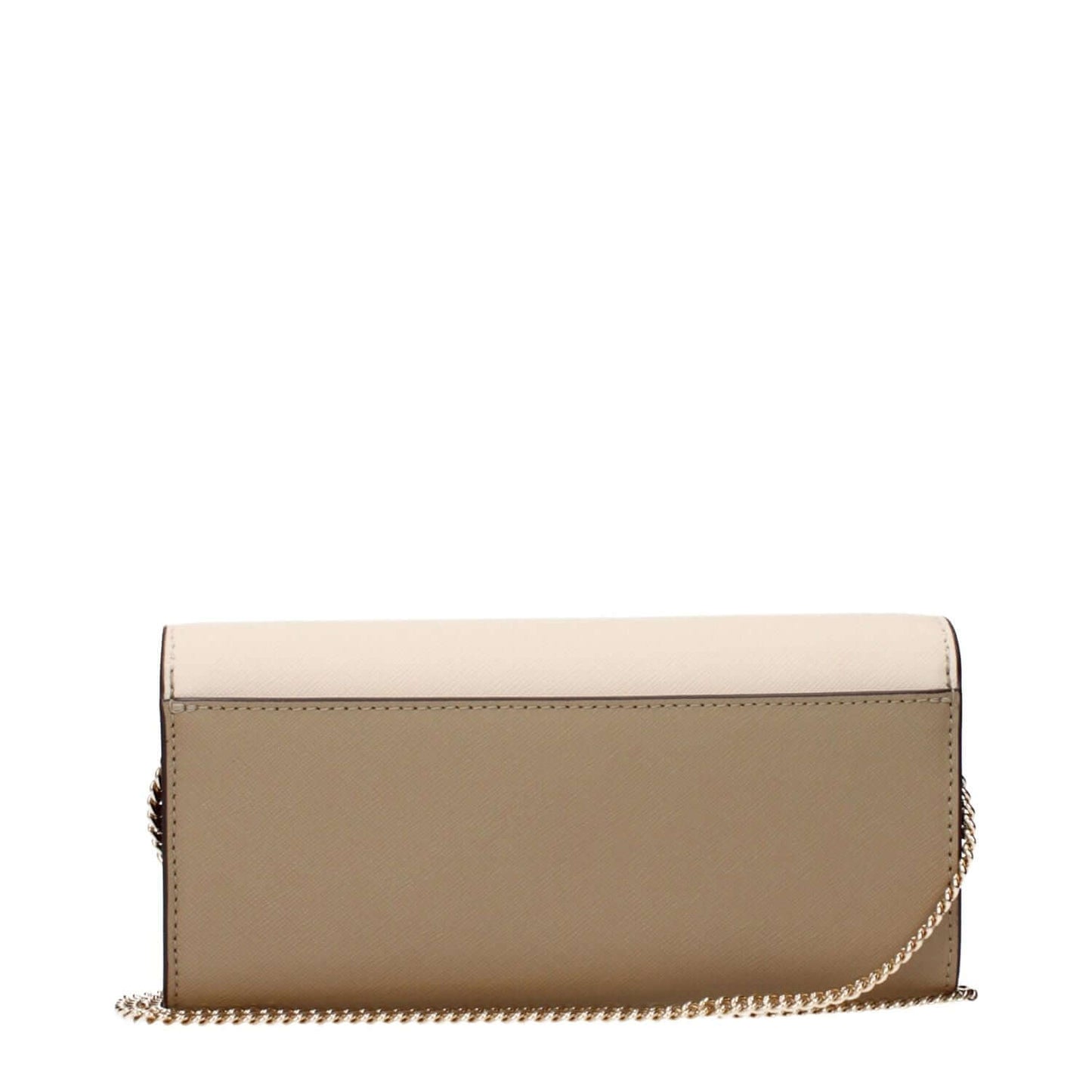 Tory Burch Beige Leather Clutch Bag with removable shoulder strap and front logo details