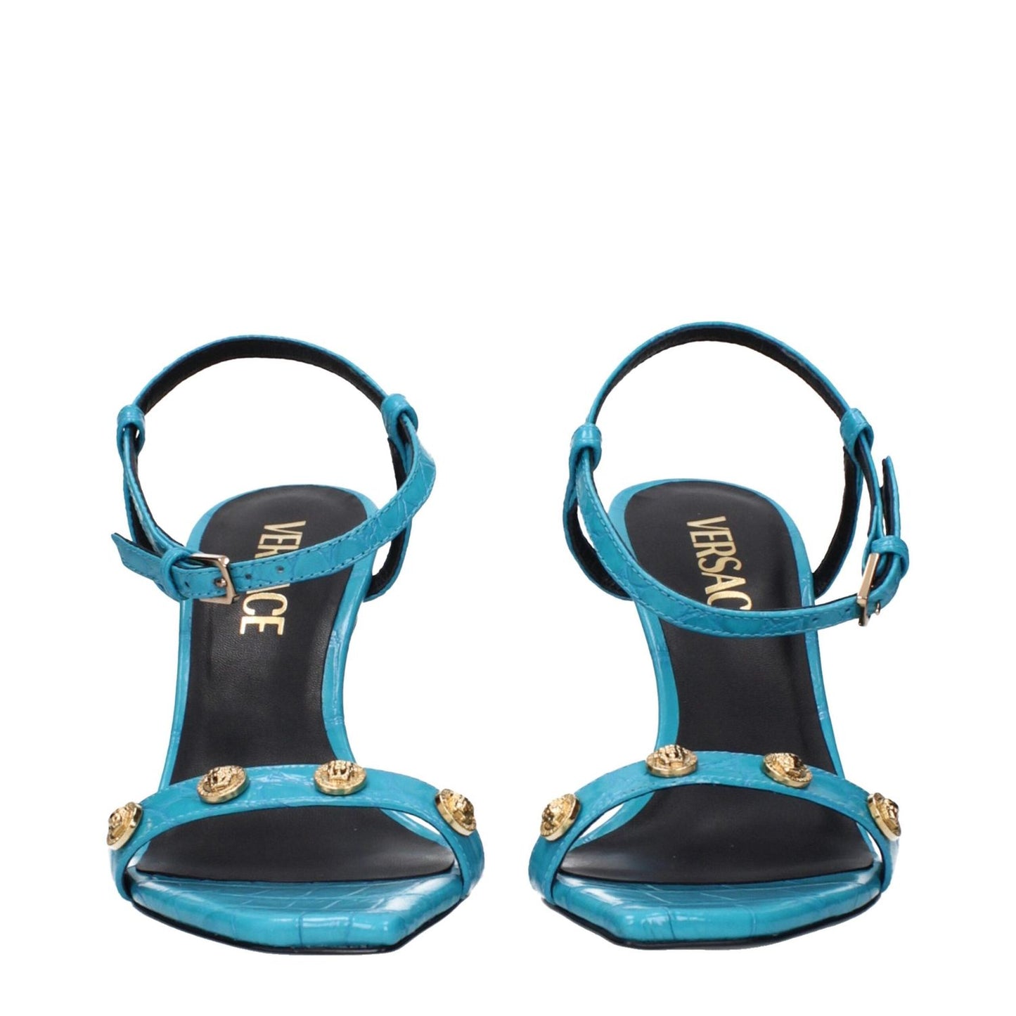 Versace Blue Leather Stiletto Heels Sandals VE-15161676792073-EU36/US6