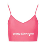 Comme Des Fuckdown Pink Polyester Tops & T-Shirt CO-13592-S