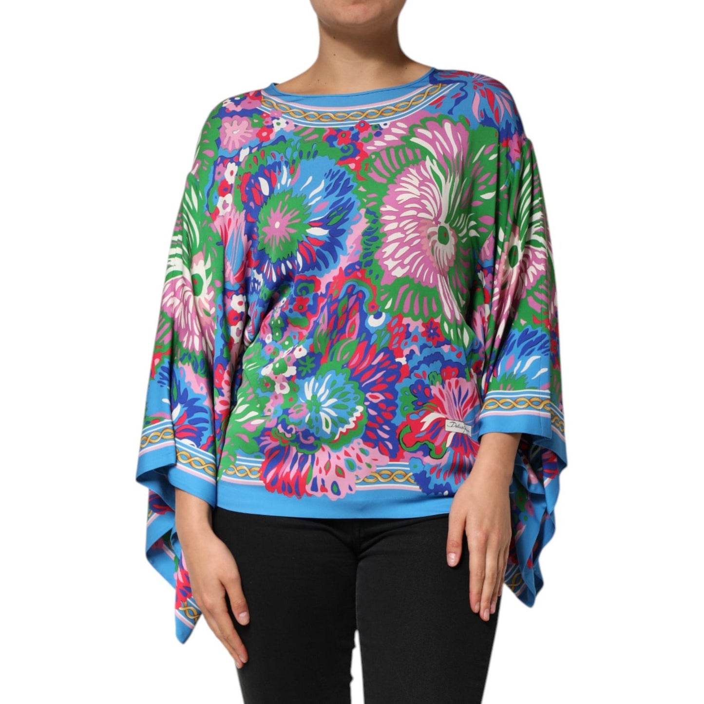 Dolce & Gabbana Multicolor Floral Printed Tunic Blouse Top TSH90590-40