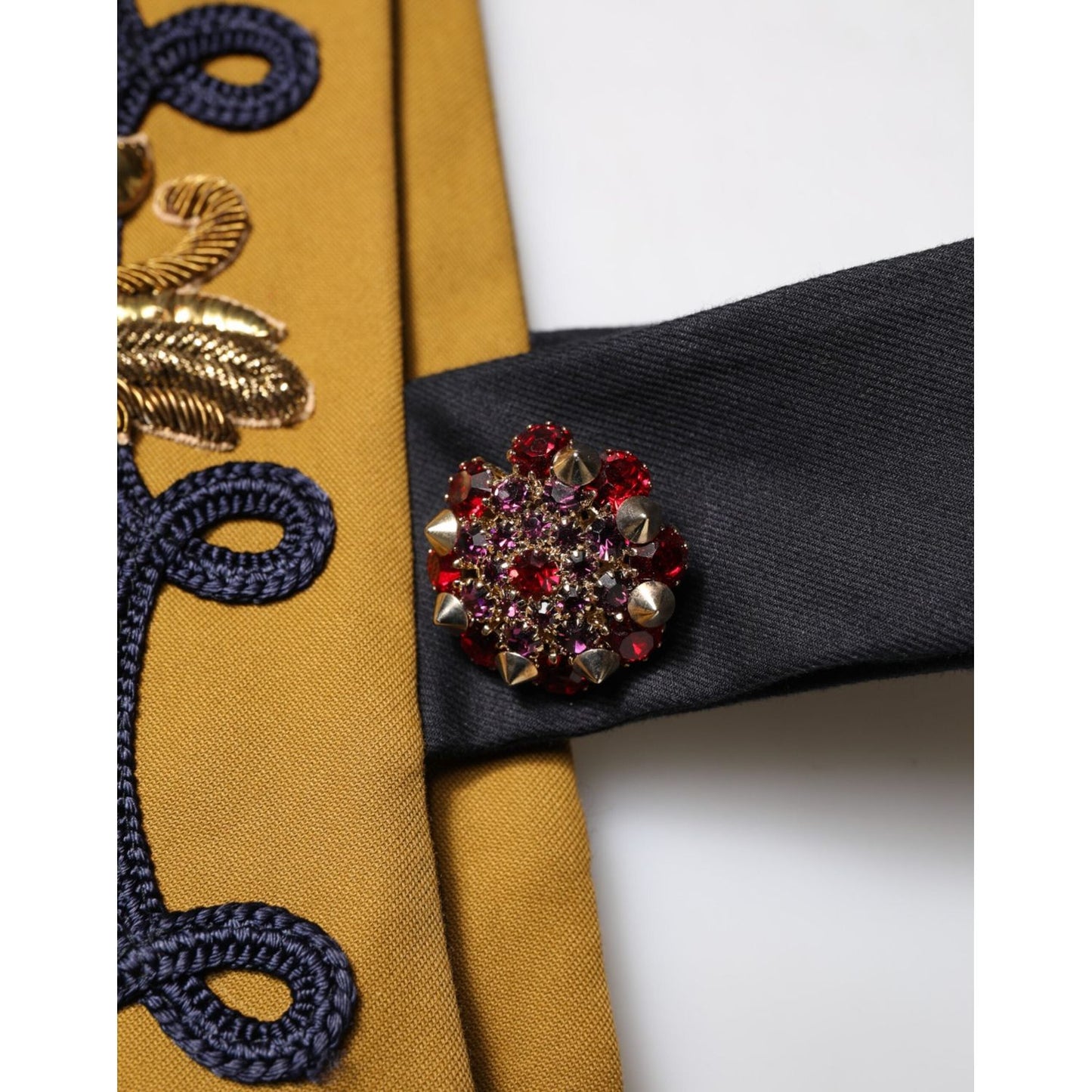 Dolce & Gabbana Yellow Crystal Cross Runway Vest Jacket Top TSH90654-40