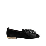 Dolce & Gabbana Black VATICANO Crystal Ribbon Slip On Shoes MV7631-40