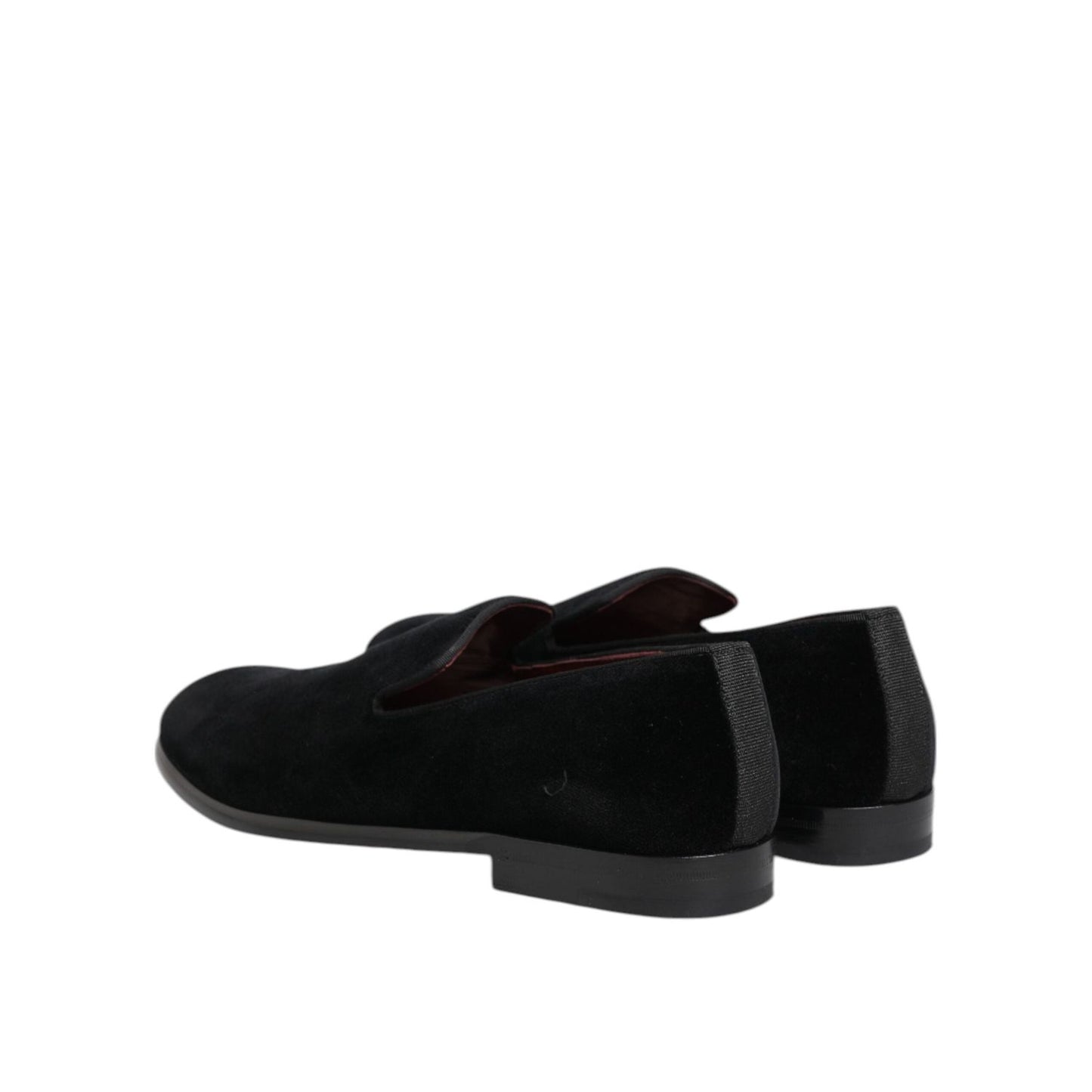 Dolce & Gabbana Black Velvet Loafers Formal Men Dress Shoes MV7632-39