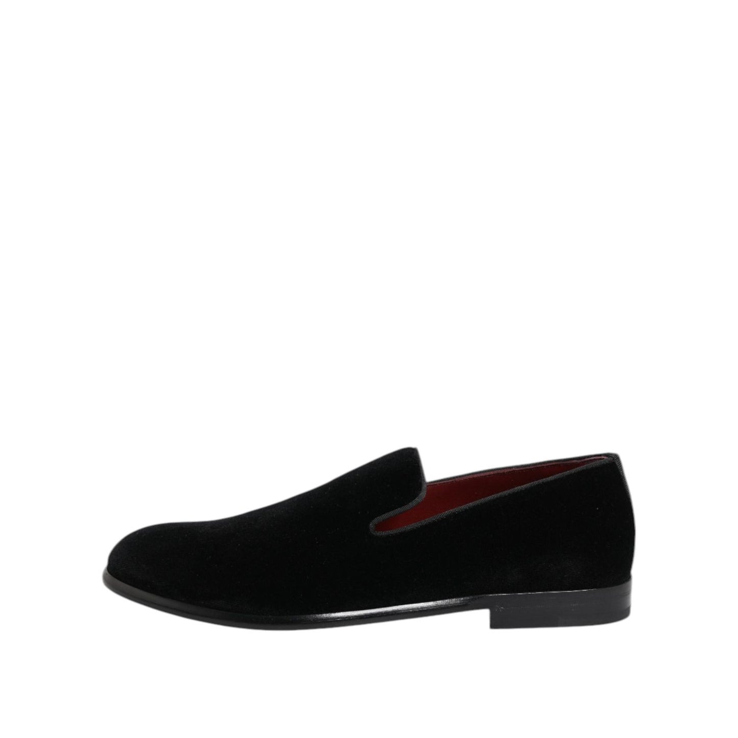 Dolce & Gabbana Black Velvet Loafers Formal Men Dress Shoes MV7632-39