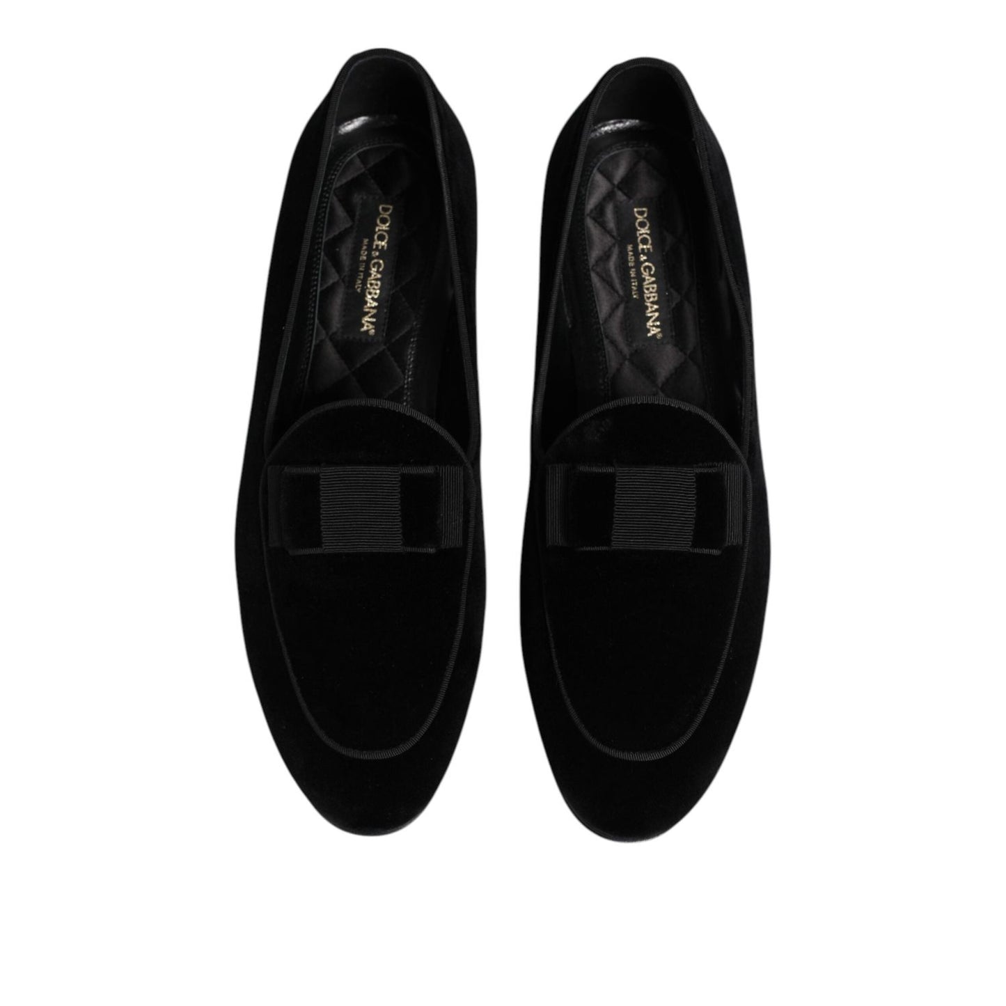 Dolce & Gabbana Black Velvet Loafers Formal Men Dress Shoes MV7672-42