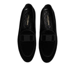Dolce & Gabbana Black Velvet Loafers Formal Men Dress Shoes MV7672-42