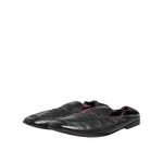 Dolce & Gabbana Black Leather Slip On Men Flat Loafers Shoes MV7601-39