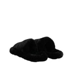 Dolce & Gabbana Black Faux Fur Flats Men Sandals Shoes MV7677-44.5