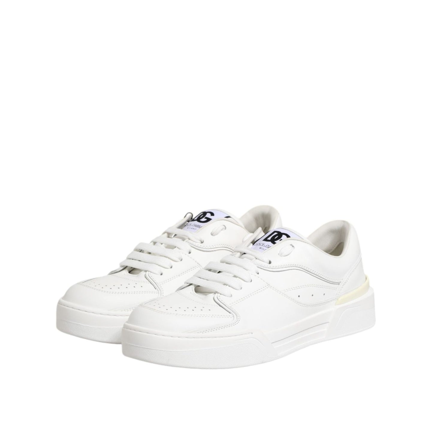Dolce & Gabbana White Miami Leather Low Top Sneakers Shoes MV7717-40