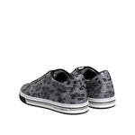 Dolce & Gabbana Gray Leather Leopard Low Top Sneakers Shoes MV7727-39