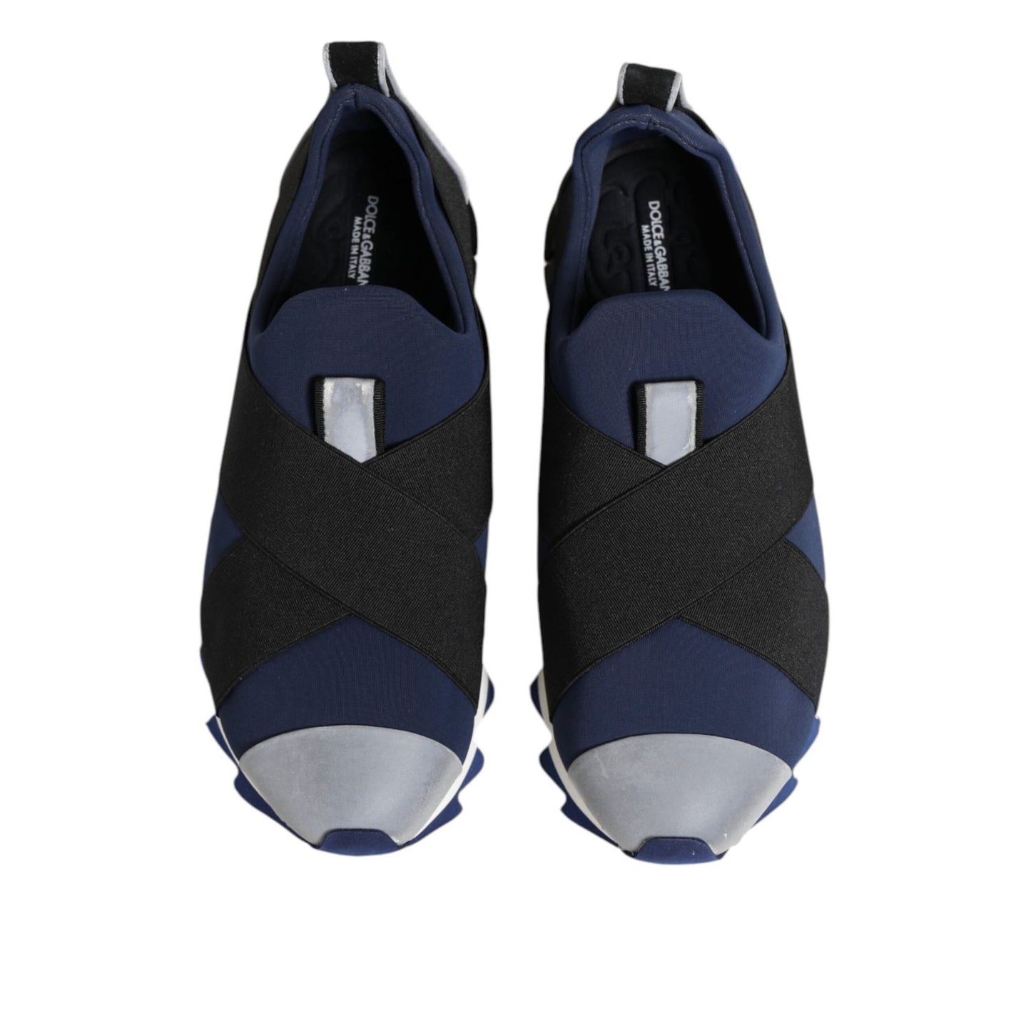 Dolce & Gabbana Blue Black Slip On Low Top Men Sneakers Shoes MV7729-39
