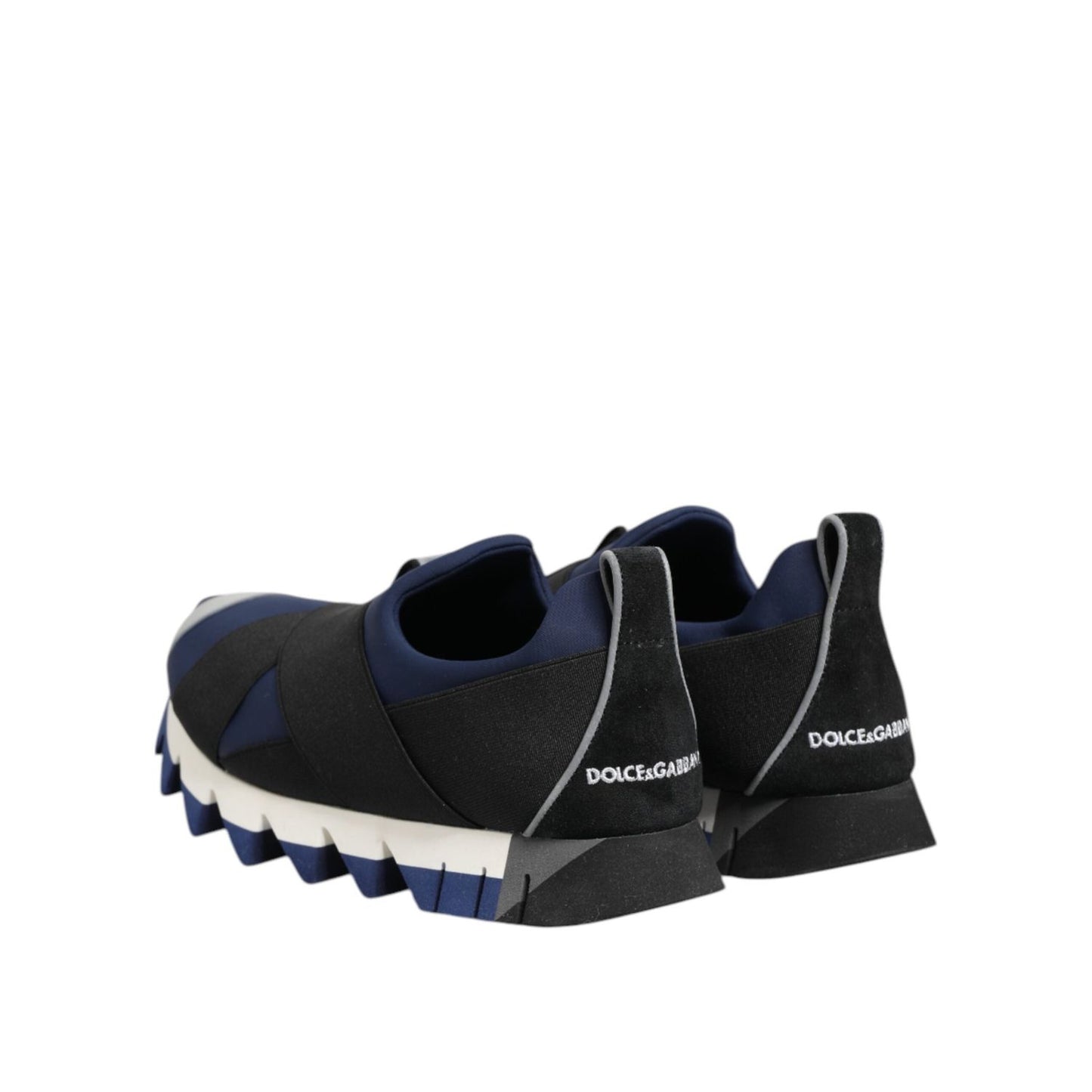 Dolce & Gabbana Blue Black Slip On Low Top Men Sneakers Shoes MV7729-39