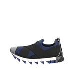 Dolce & Gabbana Blue Black Slip On Low Top Men Sneakers Shoes MV7729-39