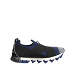 Dolce & Gabbana Blue Black Slip On Low Top Men Sneakers Shoes MV7729-39