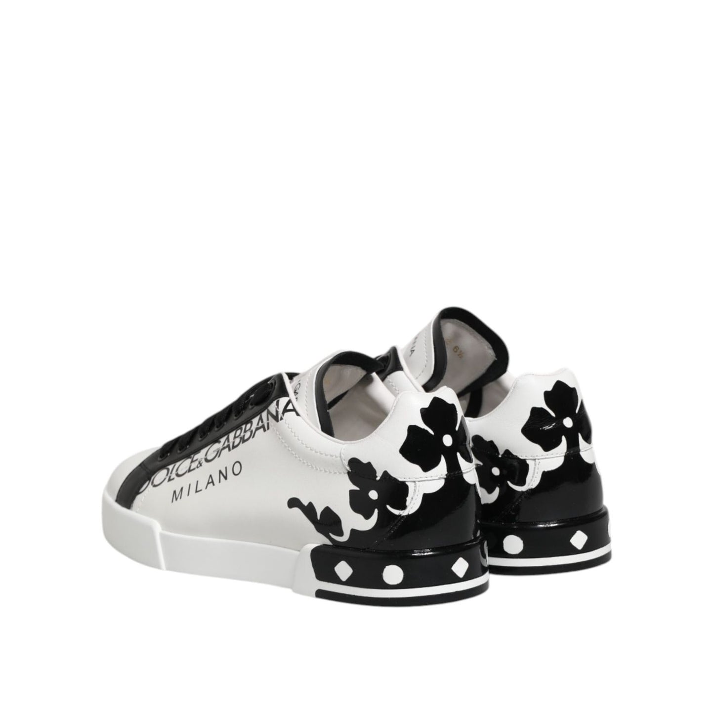 Dolce & Gabbana White Black Crown Low Top Men Sneakers Shoes MV7751-40.5