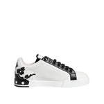 Dolce & Gabbana White Black Crown Low Top Men Sneakers Shoes MV7751-40.5