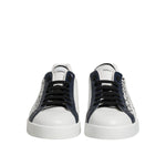 Dolce & Gabbana White Blue Crown Low Top Sneakers Shoes MV7753-43.5