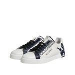 Dolce & Gabbana White Blue Crown Low Top Sneakers Shoes MV7753-43.5
