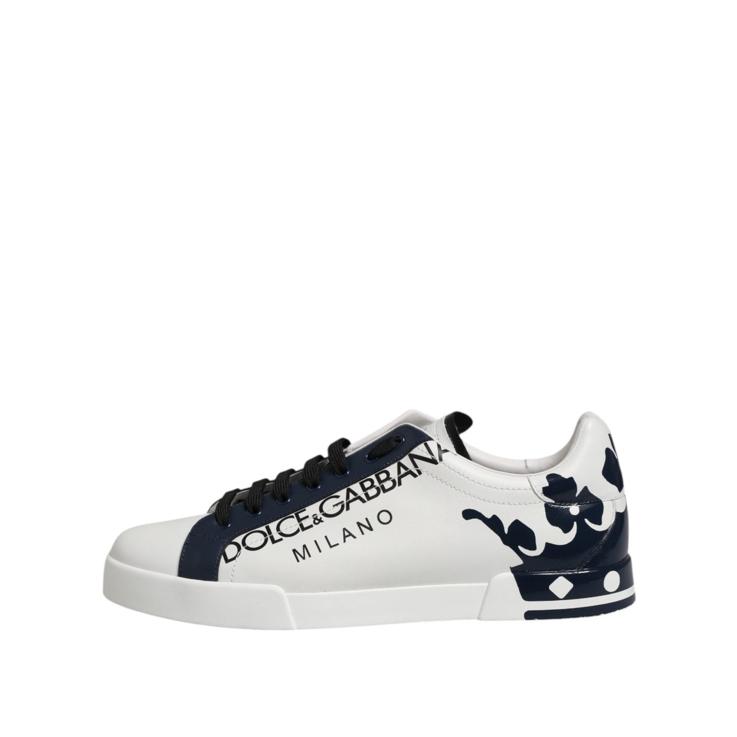 Dolce & Gabbana White Blue Crown Low Top Sneakers Shoes MV7753-43.5
