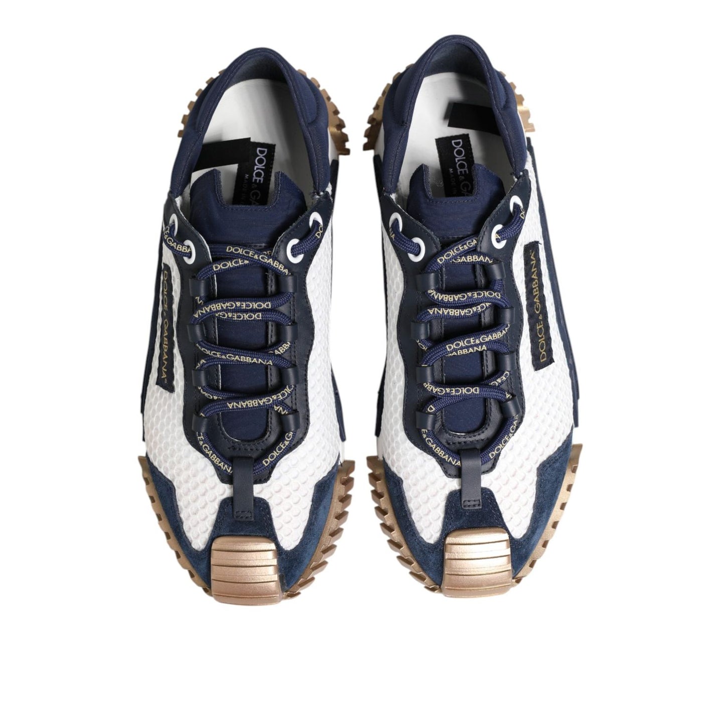 Dolce & Gabbana Blue White Low Top NS1 Men Sneakers Shoes MV7756-43.5