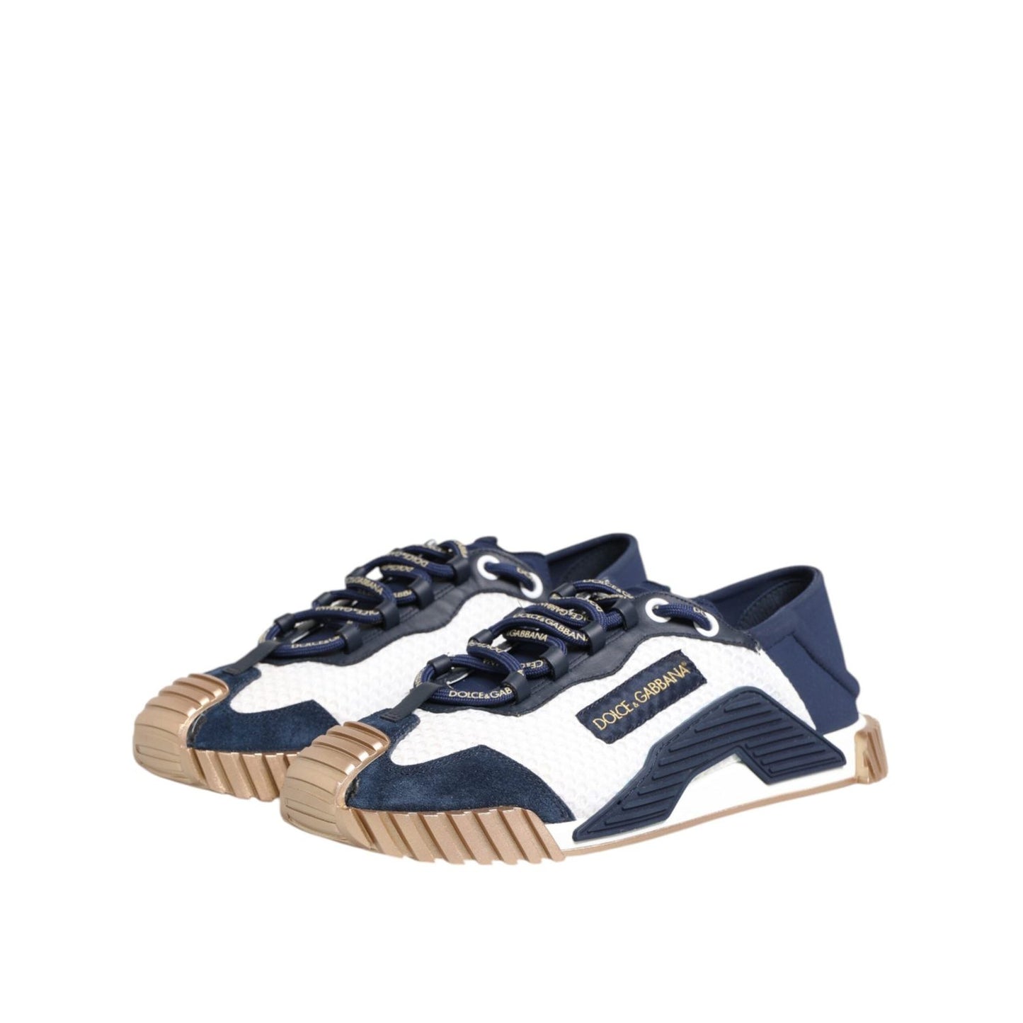 Dolce & Gabbana Blue White Low Top NS1 Men Sneakers Shoes MV7756-43.5