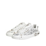 Dolce & Gabbana White Portofino Stud Embellished Men Sneakers Shoes MV7761-43