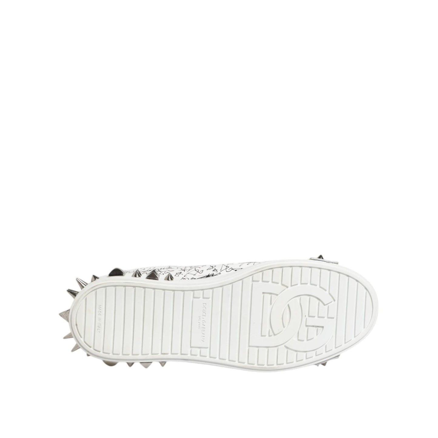 Dolce & Gabbana White Portofino Stud Embellished Men Sneakers Shoes MV7761-43