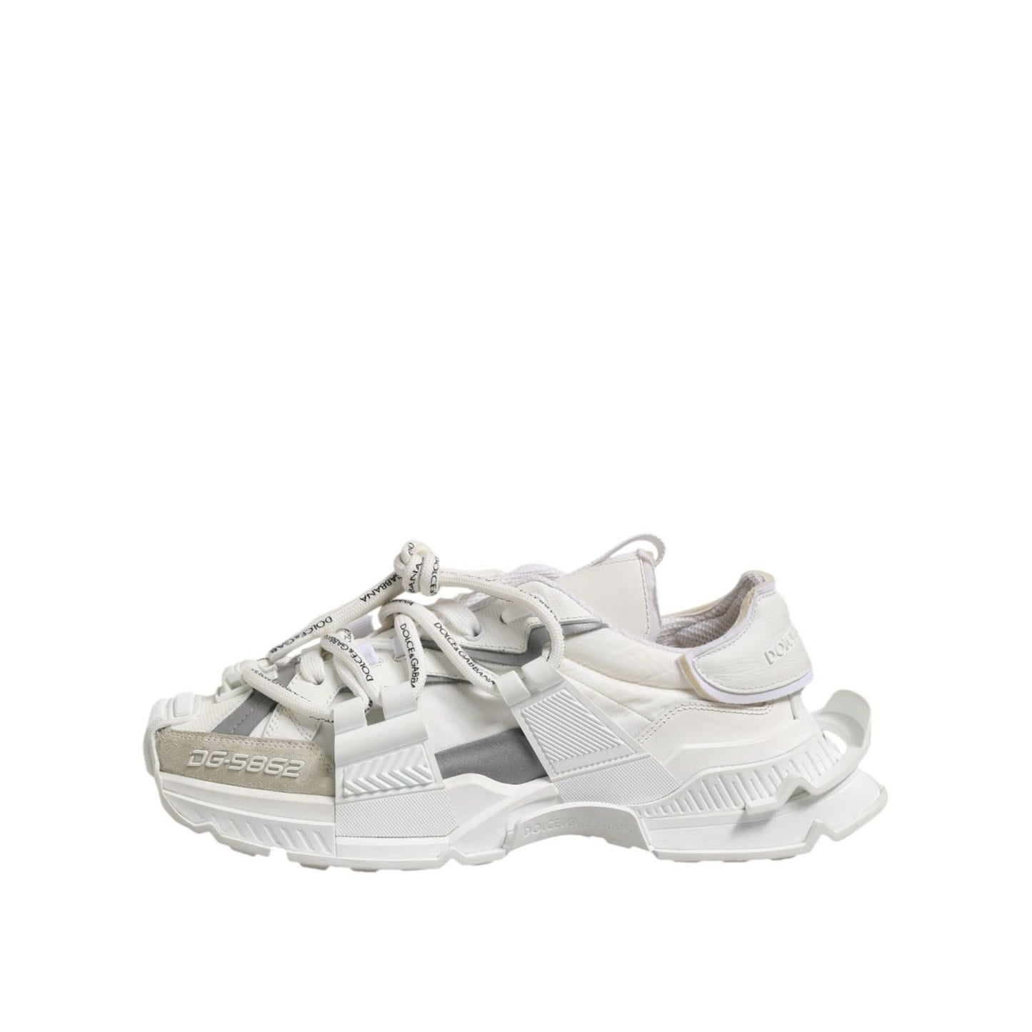Dolce & Gabbana White Silver Low Top SPACE Men Sneakers Shoes MV7776-39