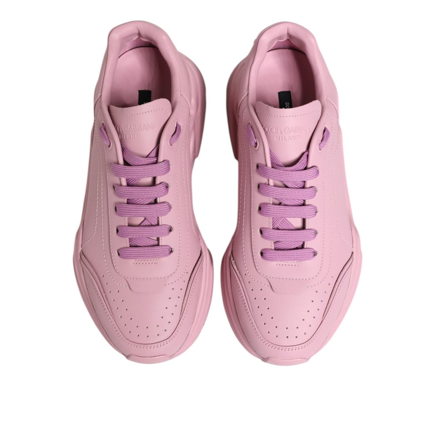 Dolce & Gabbana Pink Leather Daymaster Low Top Sneakers Shoes MV7784-41