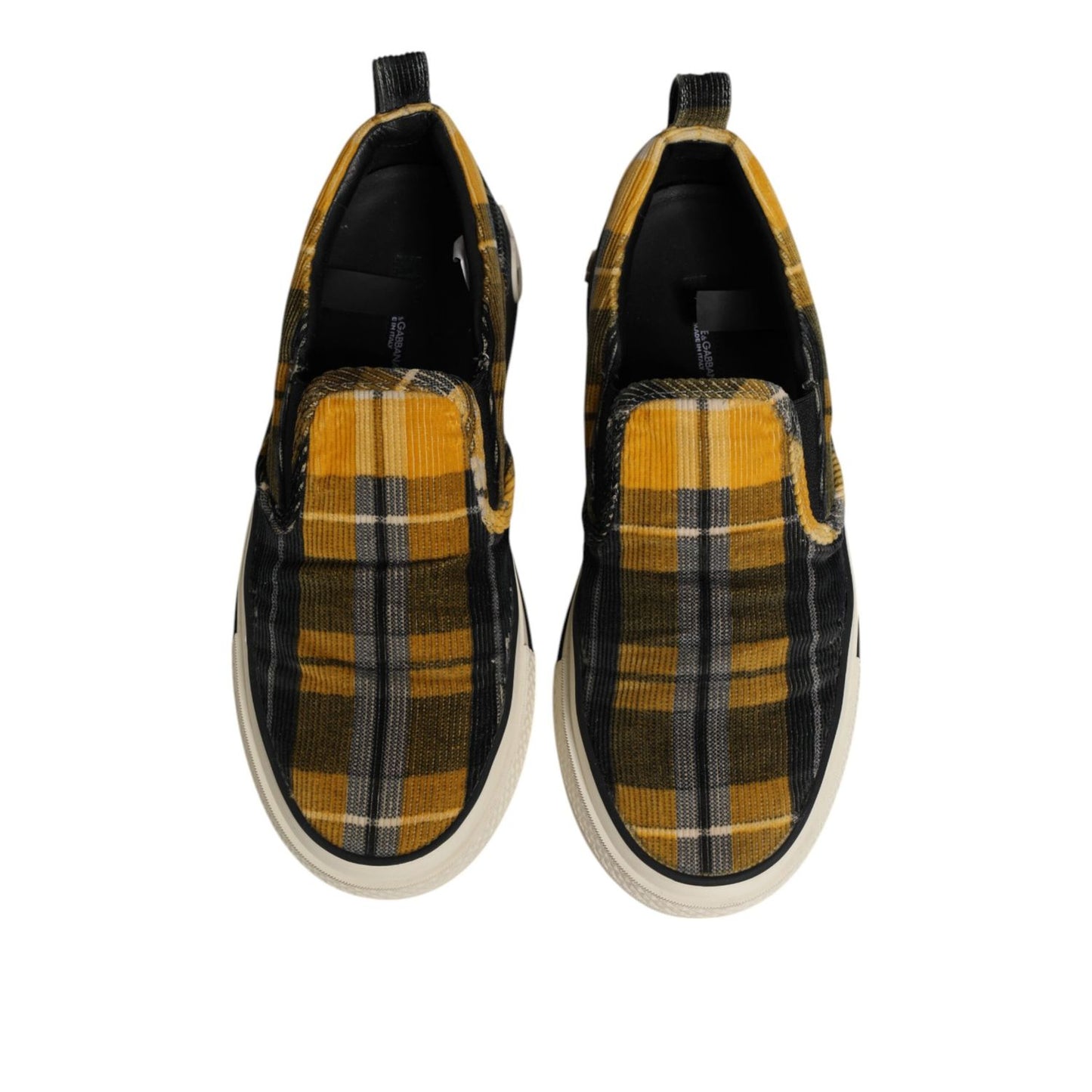 Dolce & Gabbana Multicolor Portofino Tartan Check Sneakers Shoes MV7825-40