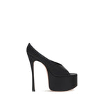 Amina Muaddi Anok Sandals AM-14S363452ANOSATINBLACK-EU38/US8