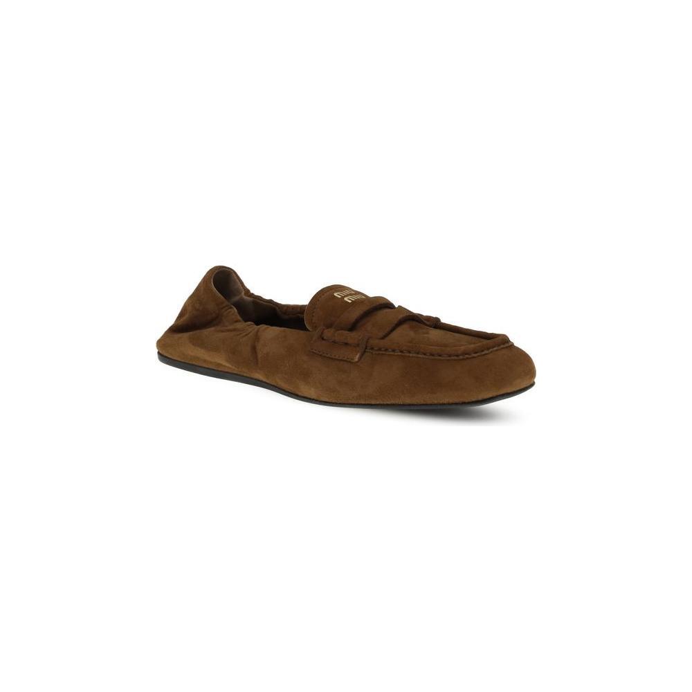 Miu Miu Suede Ruches Loafers MI-5D341EFD005008F0316-EU36.5/US6.5