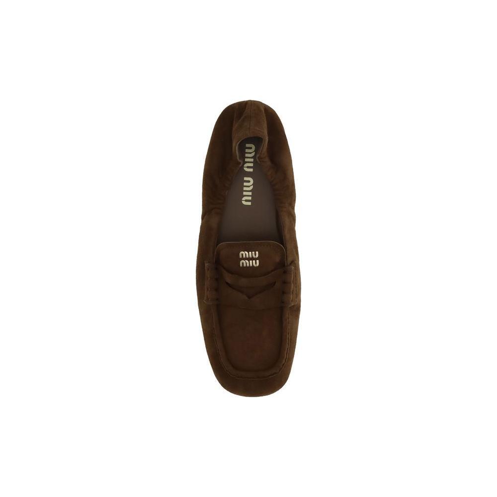 Miu Miu Suede Ruches Loafers MI-5D341EFD005008F0316-EU36.5/US6.5