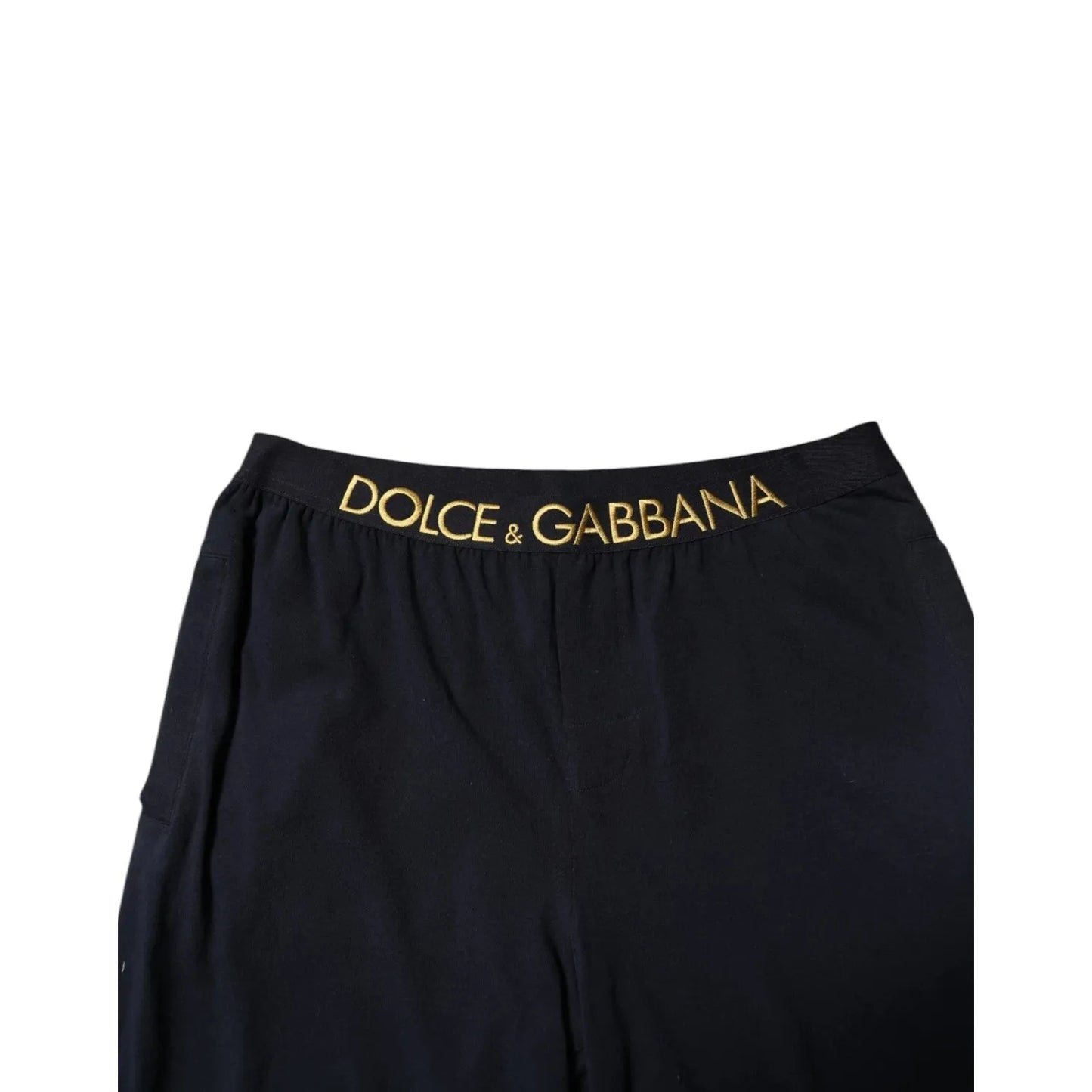 Dolce & Gabbana Black Modal Spandex Straight Logo Trouser Pants PAN76392 -4