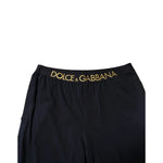 Dolce & Gabbana Black Modal Spandex Straight Logo Trouser Pants PAN76392 -4