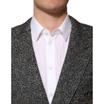 Dolce & Gabbana Black White Double Breasted Men Suit Blazer JKT41540-48